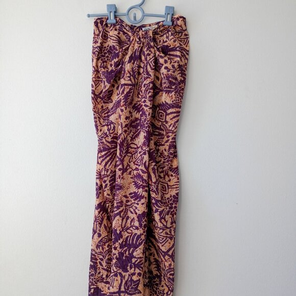 ZARA Printed Two-Piece Set – Boho Purple & Tan Crop Top + Midi Skirt | Size XS - Picture 2 of 8